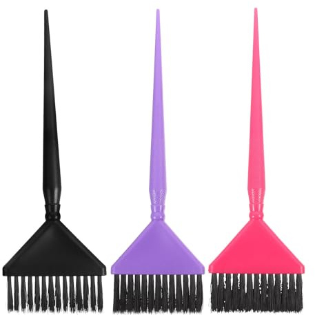 BESPORTBLE Pinceles para Teñir el Cabello Negro Material PC Juego de 3 Uso Cómodo y Teñido Preciso Color Aleatorio para Salón Profesional o Personal DIY
