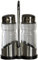IBILI 768700 Ensemble Salière Poivrière, Acier Inoxydable, Argent/Transparent, 10 x 8 x 4 cm