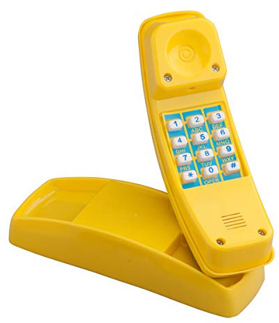 WICKEY Telefon Spieltelefon Kindertelefon Telefonattrappe, gelb, 21 x 7 x 10cm