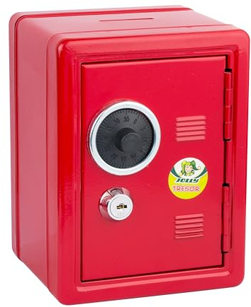 JOLLY 9920-0001 - Tirelire en forme de coffre-fort, rouge