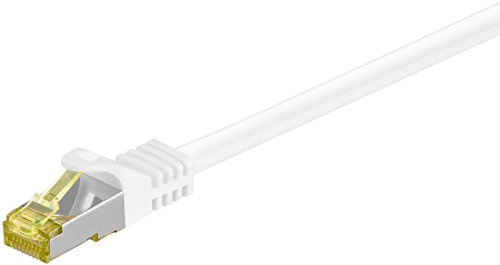 Goobay 92666 Lan Kabel 7,5meter doppelt geschirmt S-FTP - Netzwerkkabel CAT 7 Kabel 7,5m - LAN Kabel CAT 7 mit 10 Gigabit - RJ45 Stecker - Weiß