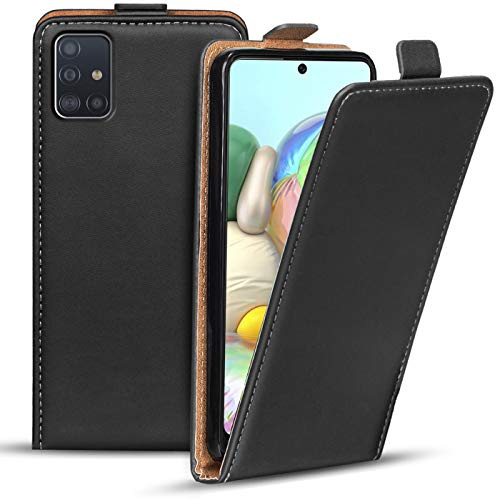 Verco Flip Cover per Samsung Galaxy A51, Custodia verticale Flip Case compatibile con Samsung A51, Nero