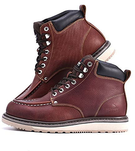 SAFEYEAR Scarpe Antinfortunistiche Uomo & Donna, M-8076 Comode Scarpe da Lavoro Estive & Inverno, Impermeabile & Traspirante Pelle, SRC Leggere Suole, Punta Morbida senza Acciaio,EU 42