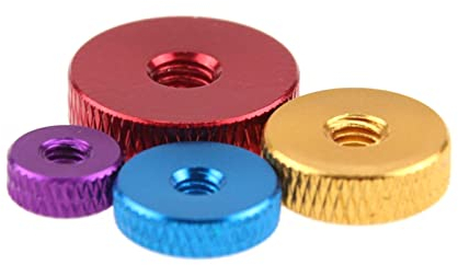 10 Stück Aluminium-Handmutter M3 M4 M5 M6 Aluminium-Rändelmutter, Gold