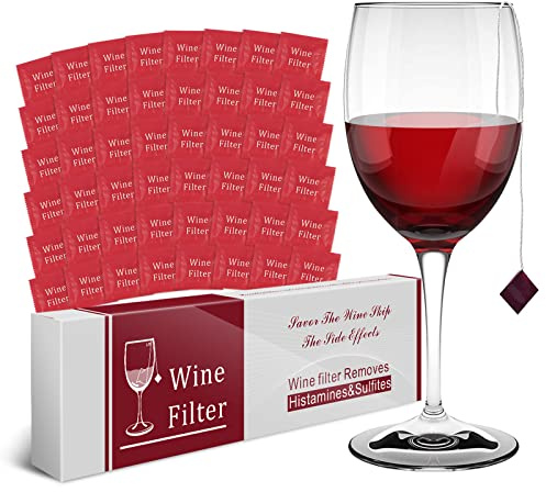 Weinfilter entfernt Sulfite und Histamine, um Kopfschmerzen, Übelkeit und Weinallergie-Symptome zu verhindern (48 Packungen)