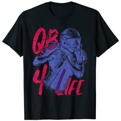 American Football Team Player QB for life Quarterback Gift T-Shirt