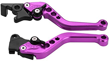 Brems Kupplungs Für Yamaha Universal Für Motorrad Modifikation 1 Paar Legierung Motorrad CNC Motorrad Kupplung Trommel Bremshebel Griff Bremsgriff Kupplungshebel (Color : Lila)