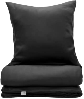 COZY HEAVEN | Luxus Lyocell Bettwäsche (Tencel™) | Gewonnen aus Eukalyptus u.a. | Ultra weich & hochwertig | Hypoallergen | Atmungsaktiv gegen Schweiß | Nachhaltig (Night Grey, 135x200 + 40x80)