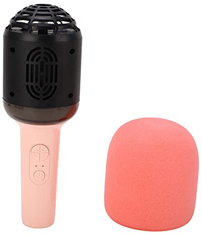 Bluetooth-mikrofon, 5 Lägen för Omgivande Ljus Sångmikrofon AI Intelligent Röstbeställning HiFi Heavy Bass-högtalare Handhållen Klar för Hem för Barn (Rosa)