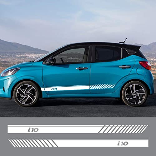 VLIZO Auto Seitenschweller Aufkleber für Hyundai i10, Selbstklebend Körper Seite Dekoration Decals Antifouling Anti Scratch Schützen, Styling Zubehör