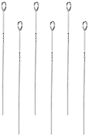 PW TOOLS Set di spiedini di Kebab in Metallo in Acciaio Inossidabile, Spiedini di Metallo di Bastoncini di Kabob, Spiedino per Barbecue di Pollo in Metallo Resistente per shish Kabob, Frutta, Carne