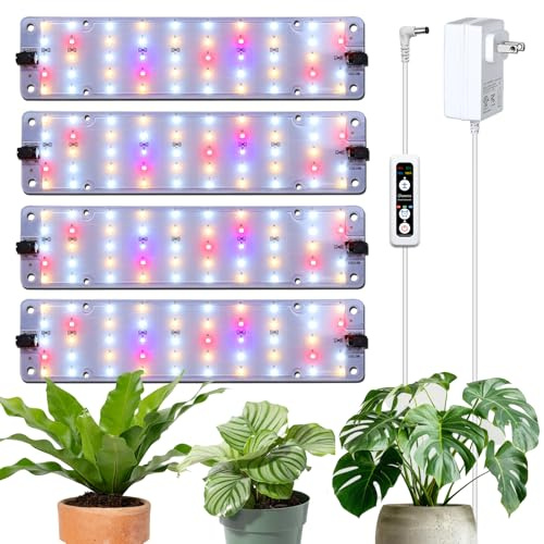 DOMMIA Lampes de culture pour plantes d'intérieur, panneaux lumineux de croissance de 40 W avec minuterie