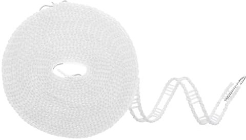 QUARKZMAN Tendedero a Prueba de Viento Cuerda de Secado de Ropa de Plástico Antideslizante de 8m 26Ft Portátil para Patio Exterior Lavandería Camping Blanco.