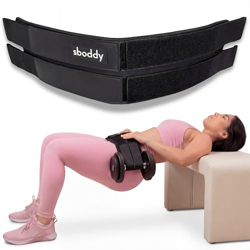 Sboddy Cintura di spinta per manubri pesanti, kettlebell, piastre, fascia di spinta per fianchi per donne/uomini, doppio gancio e anello, attrezzatura per allenamento glutei per tutte le forme, uso a