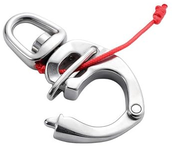 QIANJIEER 316 Stainless Steel Quick Release Shackle - Paraglider Snap Shackle for Sailing, Parachuting, Gliding, Marine Use, Length 94mm-3.7 inch.