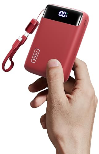 INIU 20000mAh Power Bank, Klein 22.5W Schnellladung Externe Handyakkus | Angebrachtem USB C Kabel, Flugtauglich & Reise-Essential, Power Bank für iPhone 17 16 15 Pro, Samsung S25, Xiaomi, iPad etc
