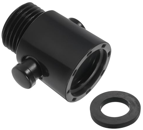 sourcing map Wasserdurchflussregelventil, G1/2, Universalgröße, Duschkopf, Abschaltknopf, für Bidet-Spray oder Schlauch, Schwarz, 1 Stück