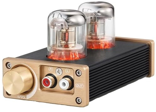 oiakus Mini Amplificatore per Cuffie Valvolare, Amplificatore Valvolare, Amplificatore di Potenza Audio a 2 Canali, con Controllo dei Bassi Acuti, per Altoparlanti Passivi/subwoofer, con Jack RCA AUX