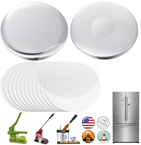 Tellegloww 100 Sets Magnet Button Maker 2.25 Inches/ 58 mm (Approx. 2-1/4 Inch) Metal Fridge Magnet Supplies Round Badge Pin Button Parts for Fridge Office Locker Whiteboard, Machine Not Included