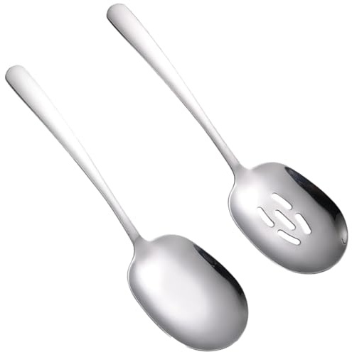 ABOOFAN 2pièces Cuillères à Fentes Pour Service Ustensiles De Cuisine Quotidiens Portables Et Réutilisables Pour Salades Et Fruits