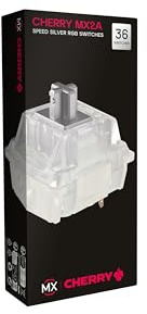 Cherry MX2A RGB Speed Silver Switch Kit, 36 Interruptores Mecánicos para Teclado DIY, Hot Swap o Gaming, Interruptor Lineal sin Clic, Rápido y Directo