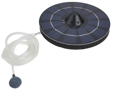 Zilimontt Kit aeratore per laghetto a energia solare, con pietra a bolle d'aria e tubo d'aria, per fontana da giardino, ossigenazione dell'acqua dell'acquario, risparmio energetico