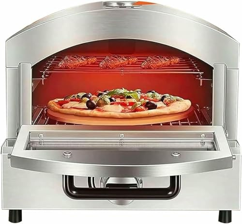 GFXYQPDNV Countertop Electric Pizza Maker, Stainless Steel Pizza Cooker, with Max 350℃ Temperature, Pizza Oven Baking Equipment for Restaurant,Home