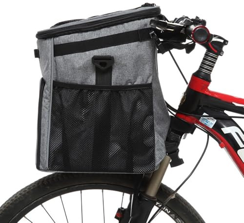 Borsa per animali domestici per bicicletta: trasportino convertibile per cani e gatti di piccola taglia, supporto impermeabile per manubrio/portapacchi posteriore, rete traspirante, interno imbottito