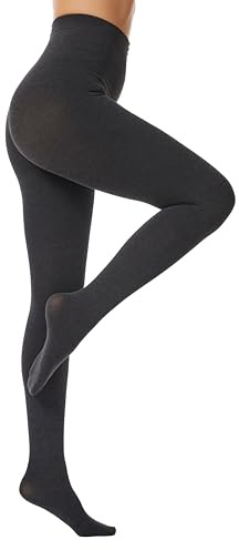 Frola Women’s Fleece Lined Tights Thermal Opaque Winter Pantyhose Warm Thick Stockings with Plush Lining,Dark Gray,X-Large