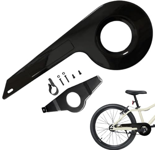 Comebachome Fahrradkettenschutz Passend für 32-36 Zähne Universeller Fahrradkettenschutz Kinder Robuste Fahrradabdeckung für Zubehör Schwarz, Dekor