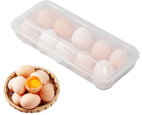 Huevera - Polipropileno 10/15 Compartimentos | transparente con contenedor para frigorífico apilable, con tapa, fácil de limpiar, resistente | Restaurante con cocina
