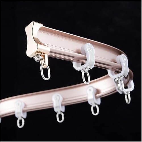 Premium Rose Dain Track System, justerbara glidare i aluminiumlegering för rumsavdelare och s 5,5 m (18 fot) väggfäste för kliniker, campare och hemmabruk