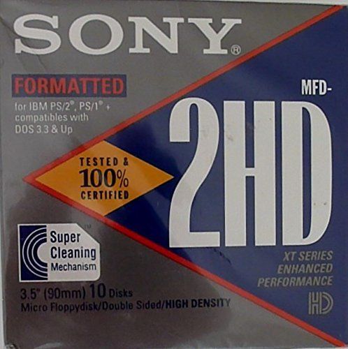 Sony 3.5-inch IBM Formatted Floppy Disks (10-pack, Blue, 1.5 min Recording Capacity)