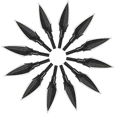 3Z Archery 12pcs Punte di Freccia Tiro con L'Arco Caccia Punte di Freccia Acciaio 125 Grano Tradizionale a Tre prismi Curva Sport tiro all'aperto