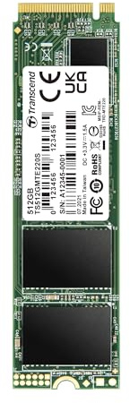 Transcened MTE220S 512GB M.2 2280 NVMe PCIe Gen3x4, 3D TLC, with Dram, Bis zu 3,500/2,500 mb/s, Interne SSD für Laptop und Desktop-PC