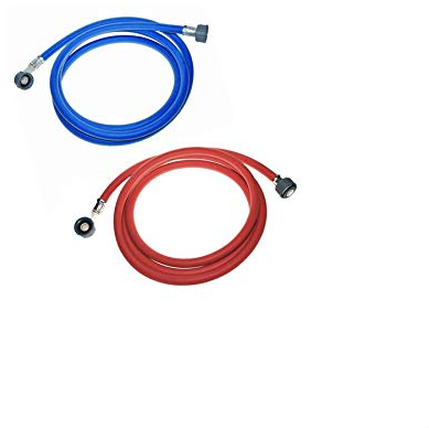 FindASpare Universal Long Washing Machine/Dishwasher Cold & Hot Inlet Fill Pipe Hose 1.5m Red/Blue