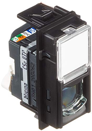 Bticino SKG4279C5EF Connettore RJ45, Categoria 5E UTP, per Sistemi di Trasmissione Segnali a 4 Coppie, Connessione TOOLLESS IDC per Trasmissione Dati/Telefonia, Serie Living Now, 1 Modulo, Colore Nero