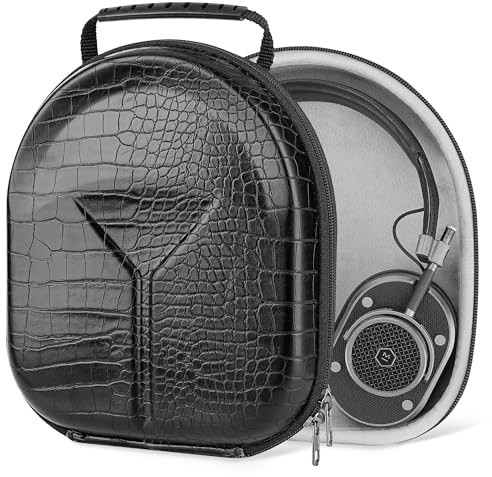 Geekria Shield Headphones Case Compatible with Soundcore Q45, B&O H100/H95, Sony WH-1000XM5, Hard Shell Travel Carrying Bag with Cable Storage (Black)