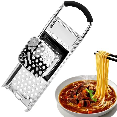 WDEC Spätzlehobel Mit Teigschlitten, Reibe, Presse Und Sieb - Edelstahl Spätzlereibe - Maße 32.5 x 11 x 6.5 cm