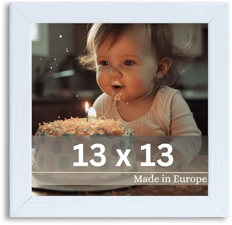 Victor Cornice Klee 13x13 cm in Bianca - Moderna in Legno quadrata - Cornice Bianca 13x13