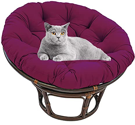 SRHWBF Violett Papasansessel Kissen Papasan-Sitzkissen Polster Bodenkissen für Innen Balkon Draussen Patio Garten【Stuhl Nicht Inbegriffen】 (Ø140cm/55.1 in)