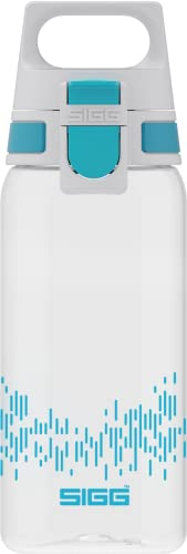 SIGG - Tritan Trinkflasche - Sportflasche Total Clear ONE MyPlanet Aqua - kohlensäurehaltige Getränke - Spülmaschinenfest, Auslaufsicher, Kratzfest - BPA-frei - Sport & Fitness - Blau - 0,5L