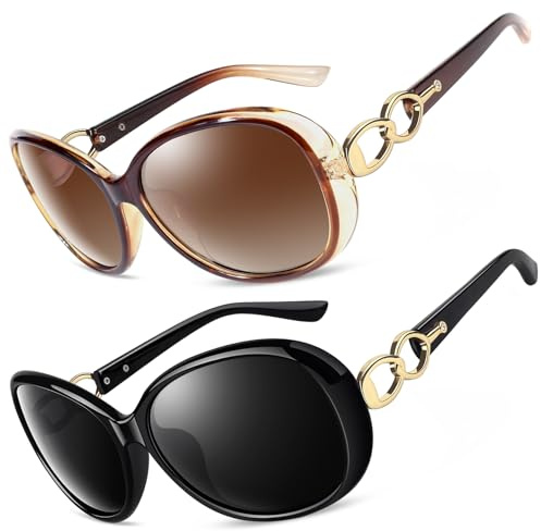 CGID Sunglasses Womens Polarised Retro Designer Ladies Sun Glasses | Vintage Oversized Shades,Big Durable Frame,UV400 Protection for Driving Travel Beach