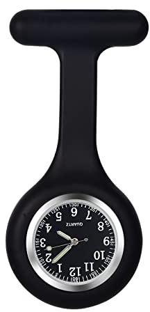 Avaner Schwesternuhr Silikon Krankenschwesteruhr Pflegeuhr Krankenschwester Uhren mit Quadratisches Zifferblatt Brosche Fob Uhr Analog Quarz Hängende Taschenuhr für Arzt Doktor Krankenschwester