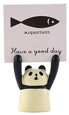 Memohalter Harz Cartoon Tier Bildhalter Kartenhalter Büroklammer Halter Fotoklammer Memoständer Desktop Dekoration für Home Office (Panda)