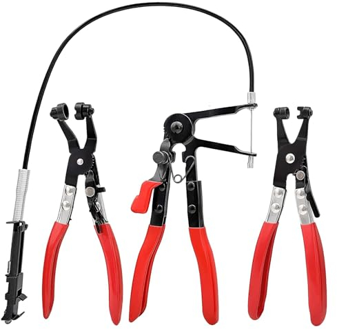 Golgner Schlauchklemmenzange Set 3 Stück, Federbandschellenzange, Schlauchschellenzange mit Geradem Hals+Schlauchschellen Zange, Schlauchklemmenzangen, für Auto-Reparaturwerkzeug, Kfz-Reparaturen