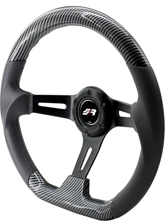 Simoni Racing GIAU Universal Sportlenkrad aus Carbon und Kunstleder perforiert - Farbe Schwarz