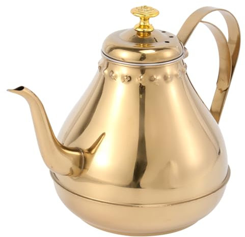 MAGICLULU Stainless Steel Teapot Gooseneck Water Kettle Gooseneck Coffee Pot Chinese Teapot Kettle Loose Coffee Pot with Spout Flat Bottom Stovetop Vintage Jug Vocalize