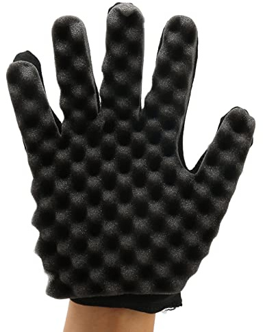 ZJchao Magic Hair Curling Sponge Handschuhe, Curling Sponge Handschuh, Afro Coil Flexibler Tragbarer Hair Twist Sponge, für Barbers Wave Black Twist Brush Styling Tool, für Barber Salon