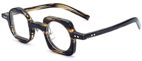 EYPKPL Brillengestelle, Acetat-Brillengestelle, kreative asymmetrische Brillengestelle, Unisex, mit Linsen, Brillen, perfekte Dekoration